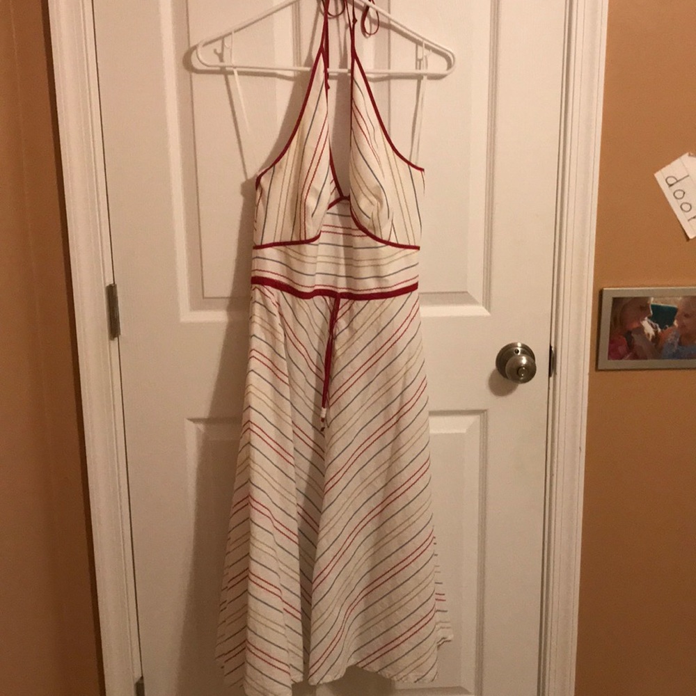🎉V neck spaghetti strap around neck dress